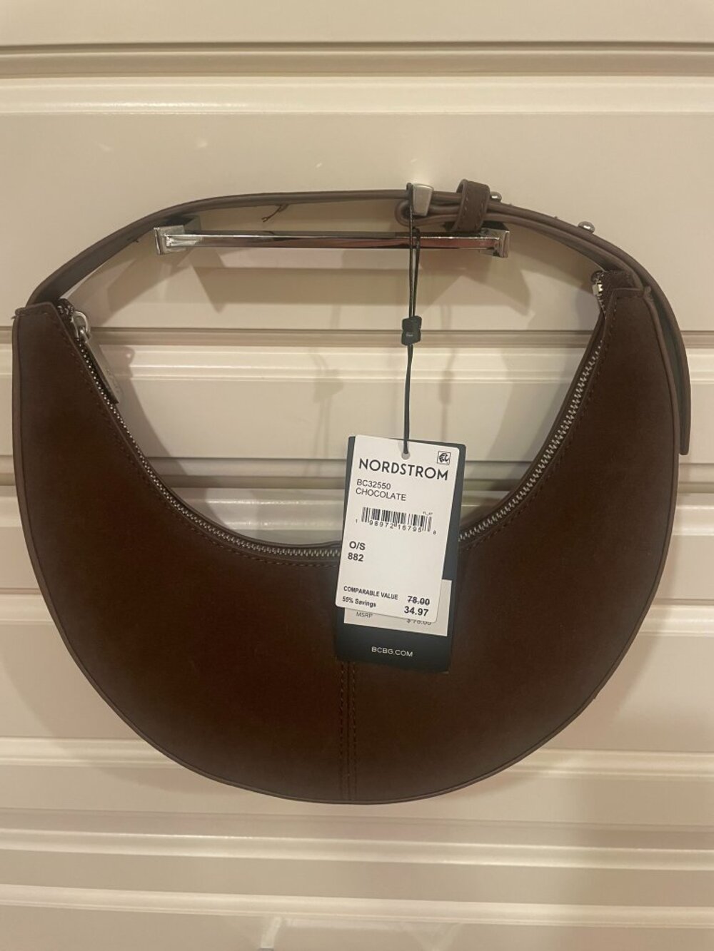 BCBG chocolate brown suede handbag - Picture 2 of 5